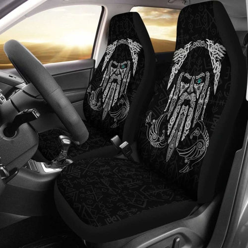 Viking Car Seat Covers, Odin'S Eye With Raven