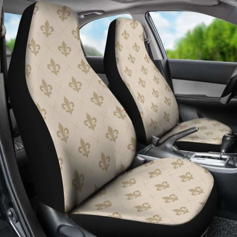 Tan Fleur De Lis Car Seat Covers