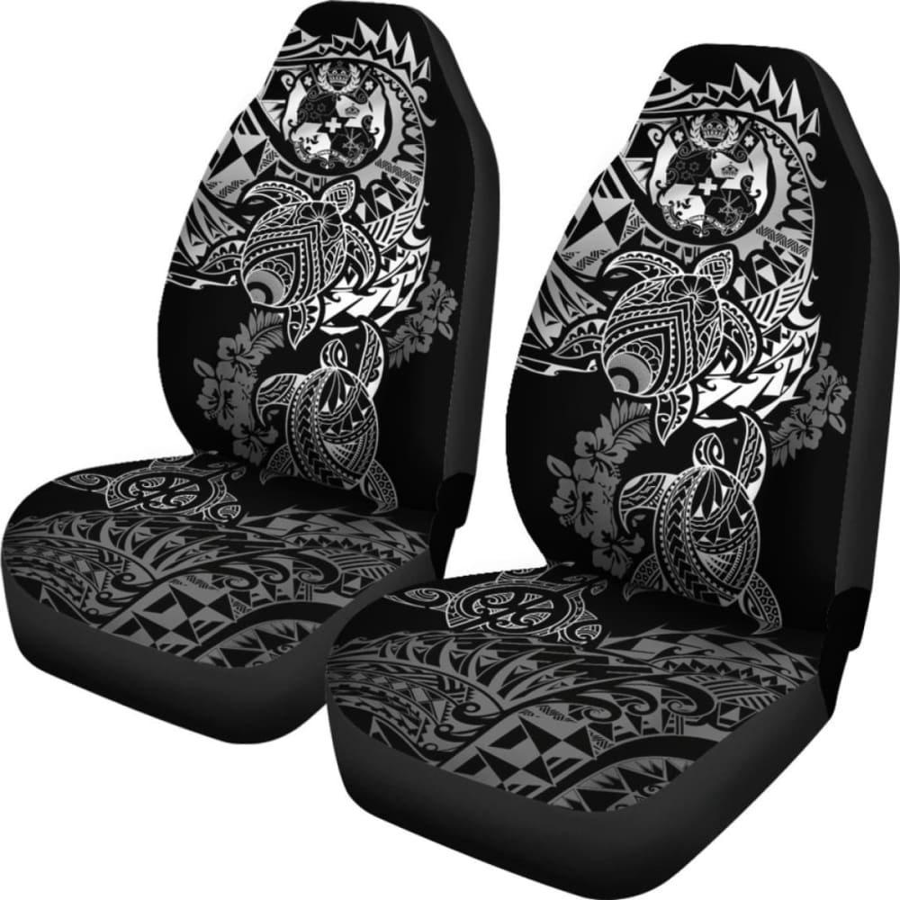 Tonga Polynesian Car Seat Covers - White Turtle Flowing - Amazing