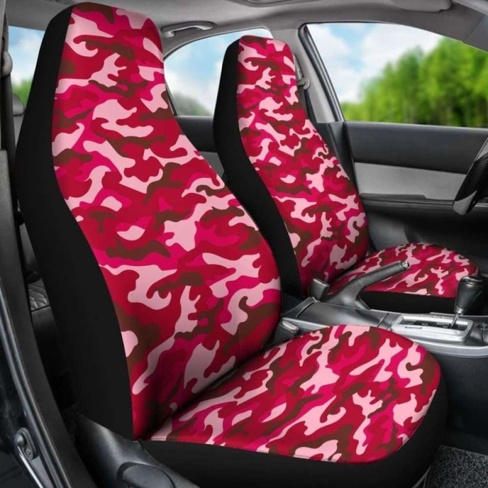 Red Camouflage Car Seat Covers