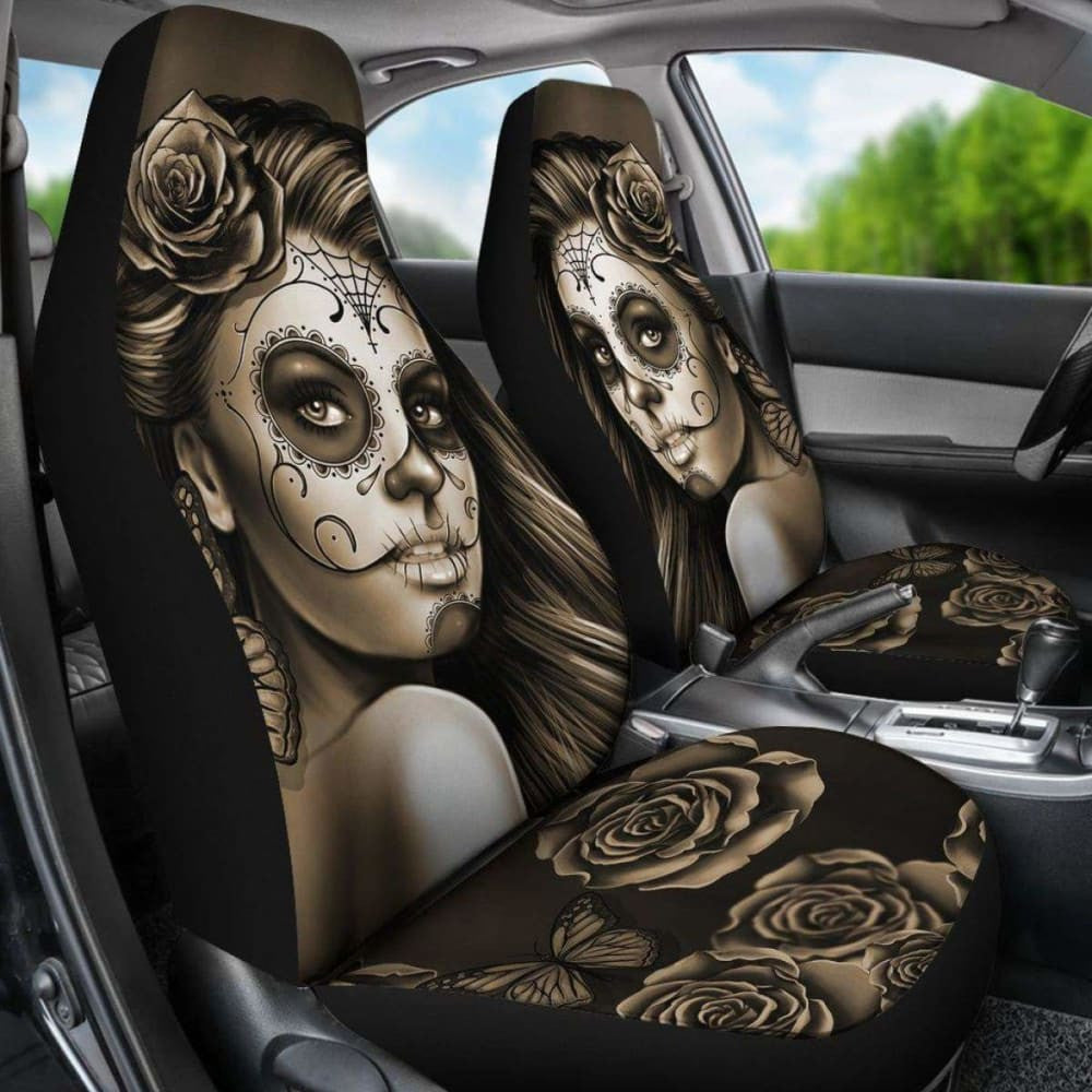 Calavera Girl - Sepia - Car Seat Covers