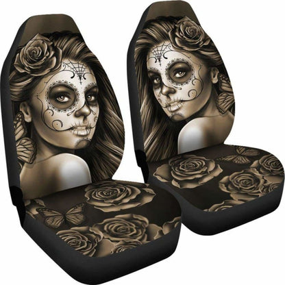 Calavera Girl - Sepia - Car Seat Covers