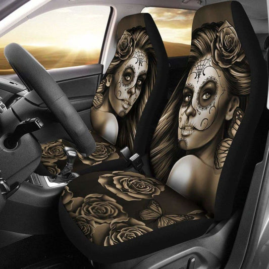 Calavera Girl - Sepia - Car Seat Covers