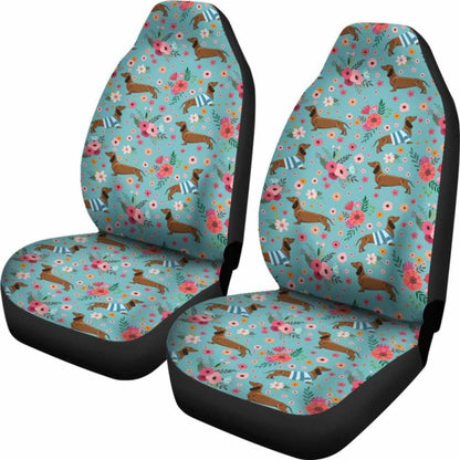 Dachshund Flower Car Seat Covers