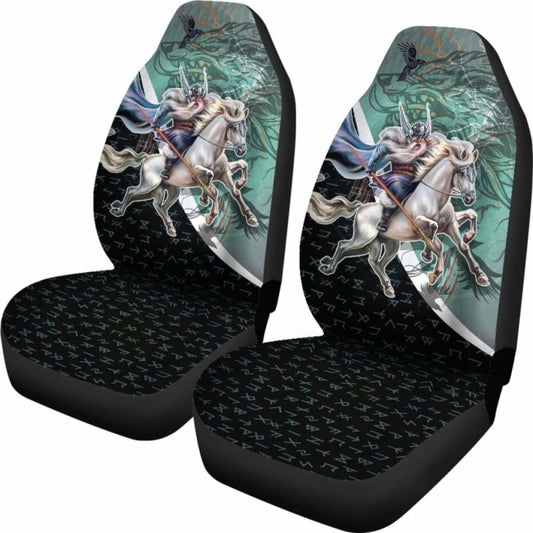 The Viking Runes Car Seat Covers Odin And Sleipnir