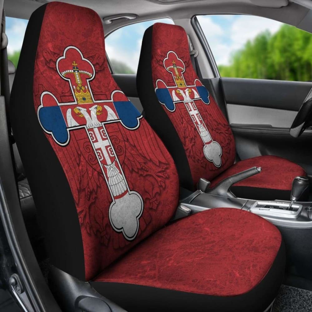 Serbian Cross Car Seat Covers Eagle