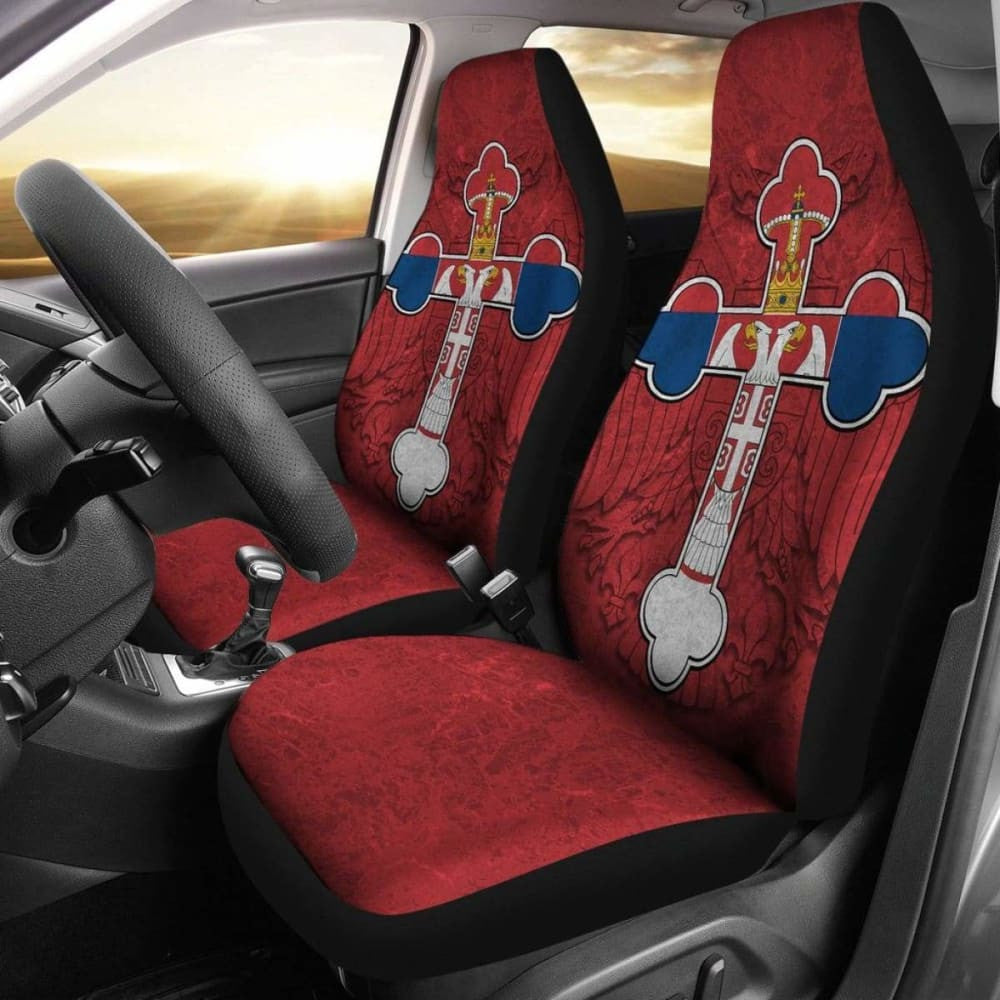 Serbian Cross Car Seat Covers Eagle