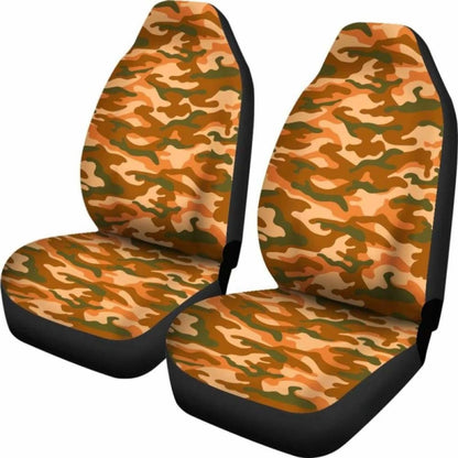 Orange Camouflage Car Seat Covers
