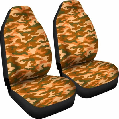 Orange Camouflage Car Seat Covers