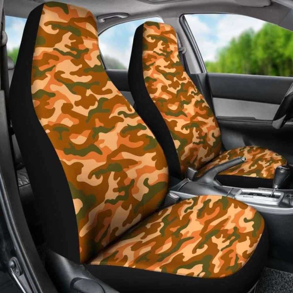 Orange Camouflage Car Seat Covers
