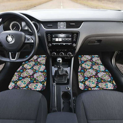 Set Of Pcs Sugar Skull Day Of The Dead Car Mats