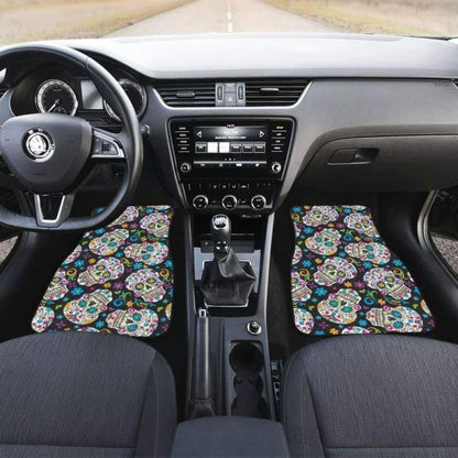 Set Of Pcs Sugar Skull Day Of The Dead Car Mats