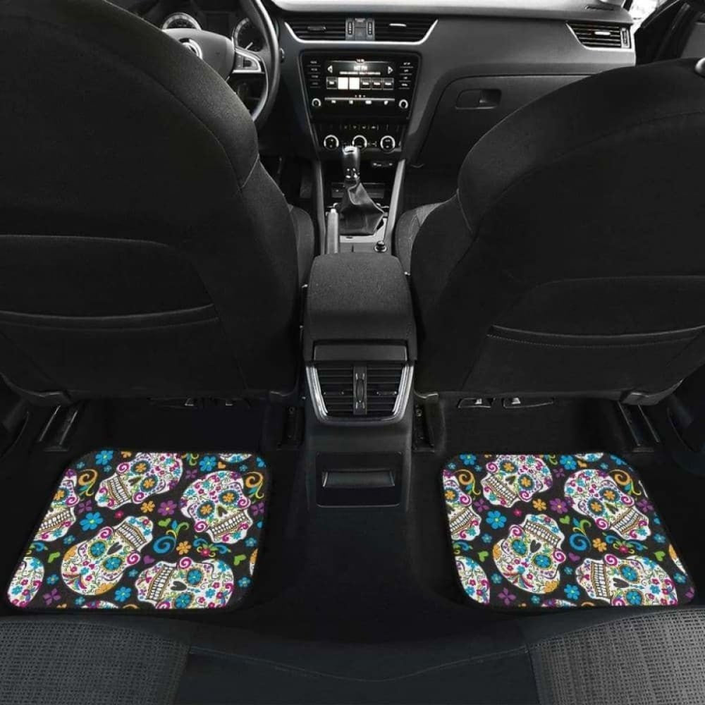 Set Of Pcs Sugar Skull Day Of The Dead Car Mats