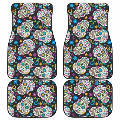Set Of Pcs Sugar Skull Day Of The Dead Car Mats