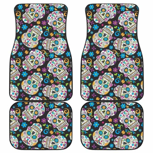 Set Of Pcs Sugar Skull Day Of The Dead Car Mats