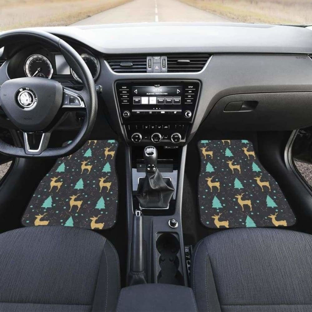 Deers Star Tree Pattern Front And Back Car Mats