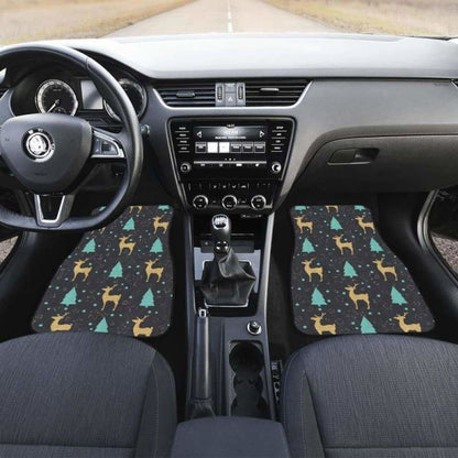Deers Star Tree Pattern Front And Back Car Mats