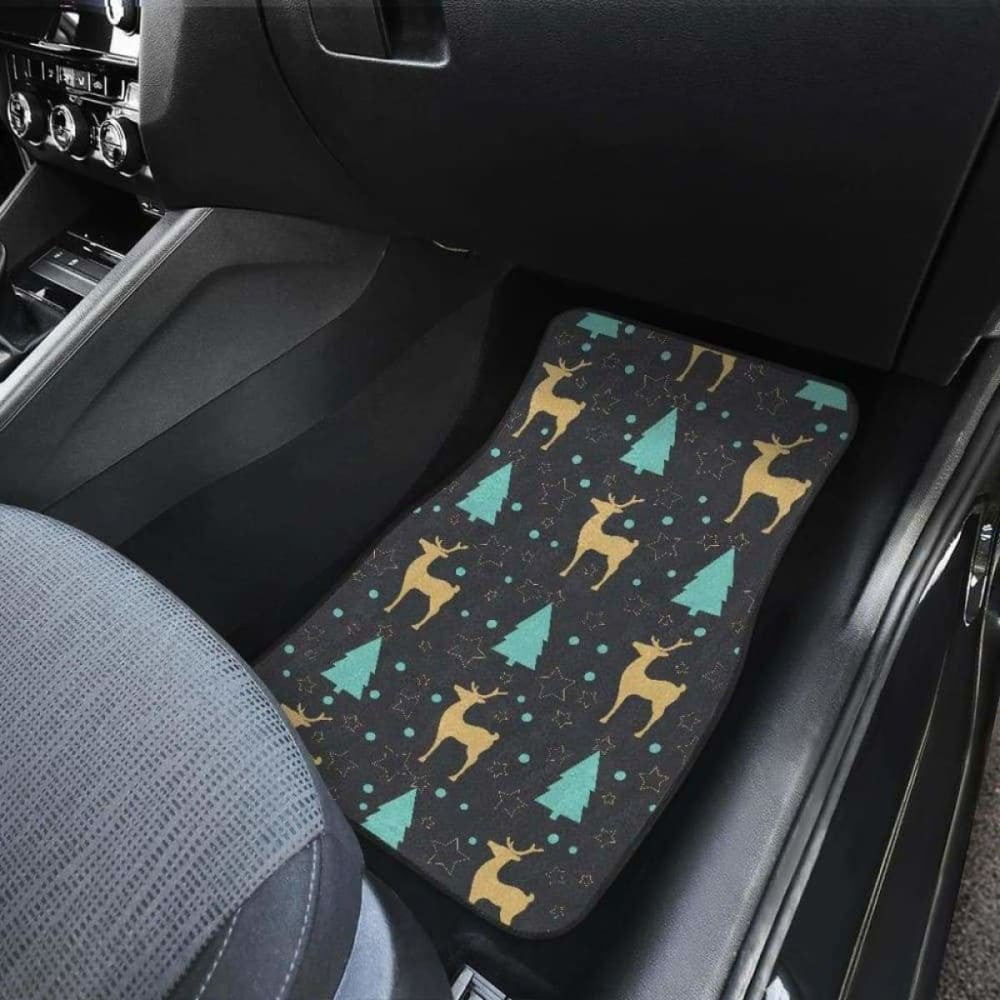 Deers Star Tree Pattern Front And Back Car Mats