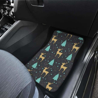 Deers Star Tree Pattern Front And Back Car Mats