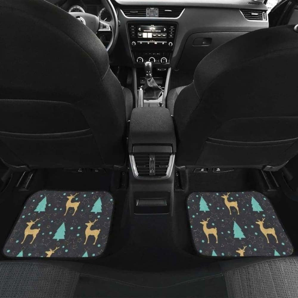 Deers Star Tree Pattern Front And Back Car Mats