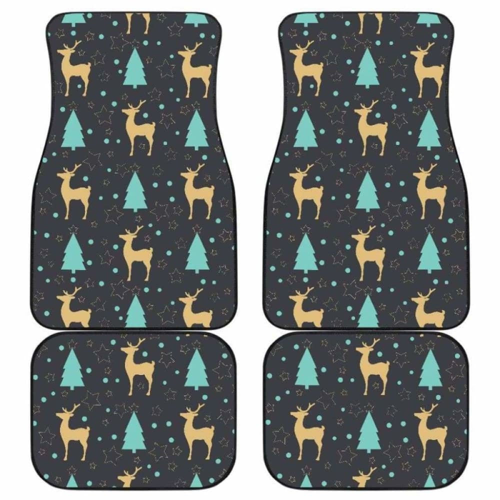 Deers Star Tree Pattern Front And Back Car Mats