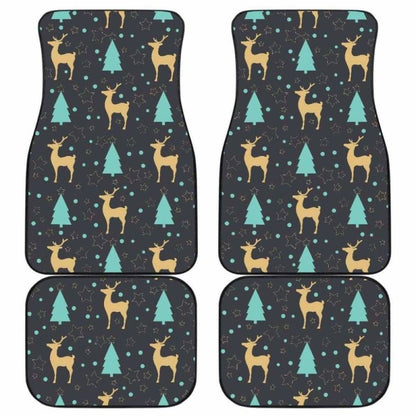 Deers Star Tree Pattern Front And Back Car Mats