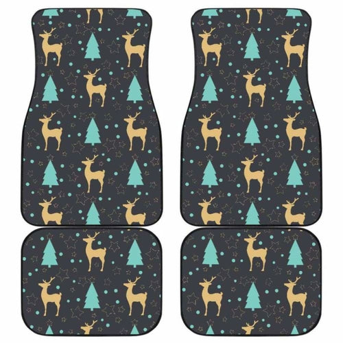 Deers Star Tree Pattern Front And Back Car Mats