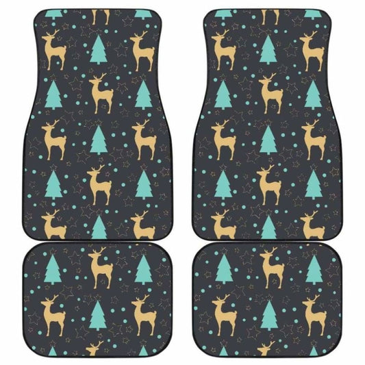 Deers Star Tree Pattern Front And Back Car Mats