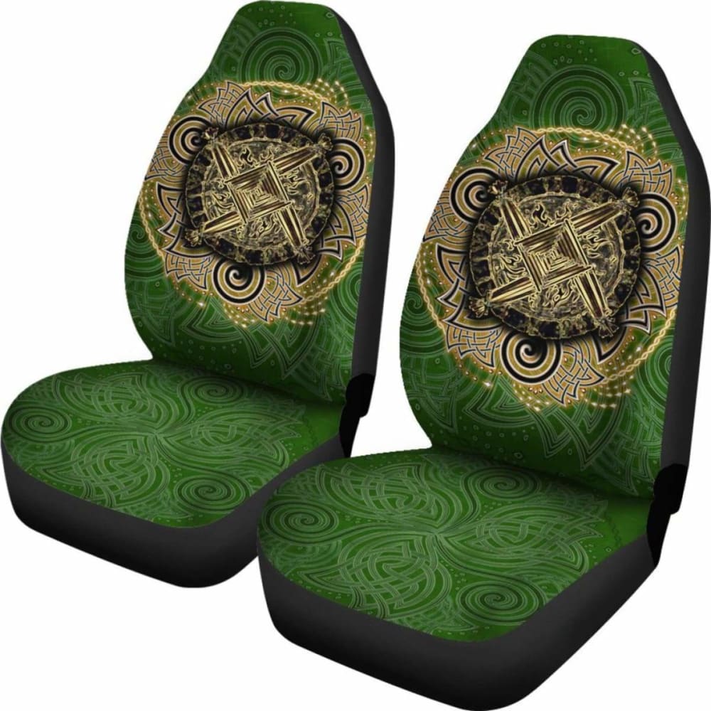 Celtic Car Seat Covers - Celtic Irish St Brigid'S Cross - Triple Spiral