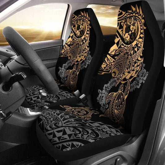 Tonga Polynesian Car Seat Covers - Gold Turtle Flowing - Amazing