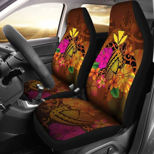 Hawaii Turtle Tribal Map Hibiscus Plumeria Car Seat Cover - New
