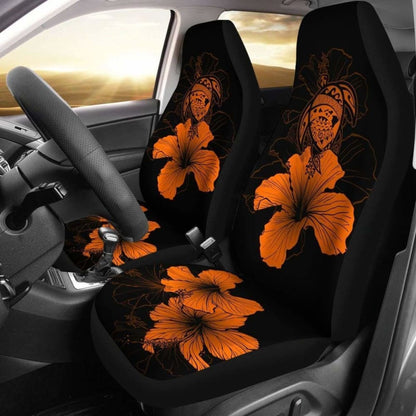 Hawaii Hibiscus Car Seat Cover - Turtle Map - Traffic Orange - New