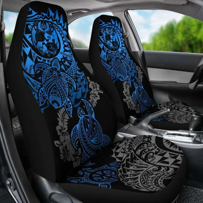 Tonga Polynesian Car Seat Covers - Blue Turtle Flowing - Amazing