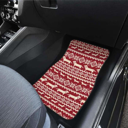 Dachshund Nordic Pattern Front And Back Car Mats