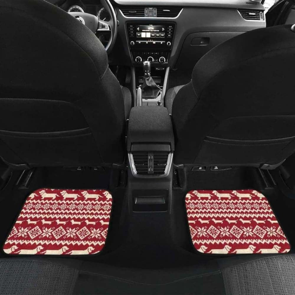Dachshund Nordic Pattern Front And Back Car Mats