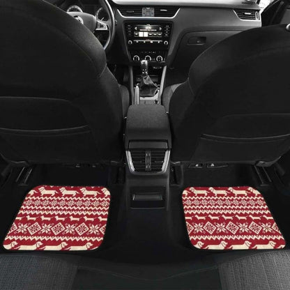 Dachshund Nordic Pattern Front And Back Car Mats
