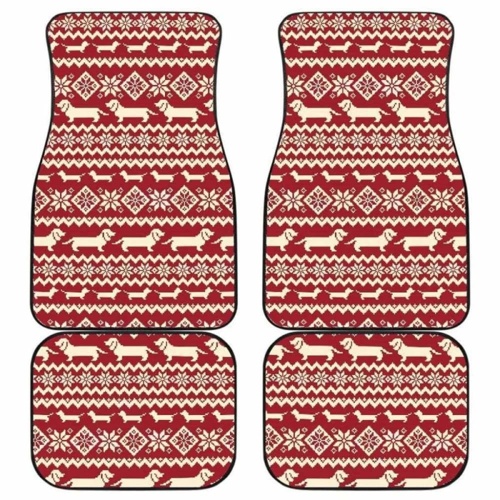 Dachshund Nordic Pattern Front And Back Car Mats