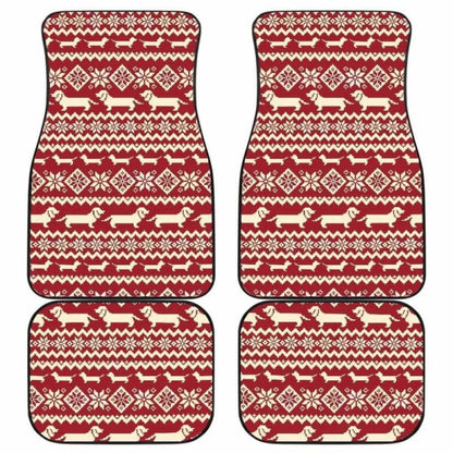 Dachshund Nordic Pattern Front And Back Car Mats