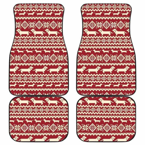 Dachshund Nordic Pattern Front And Back Car Mats
