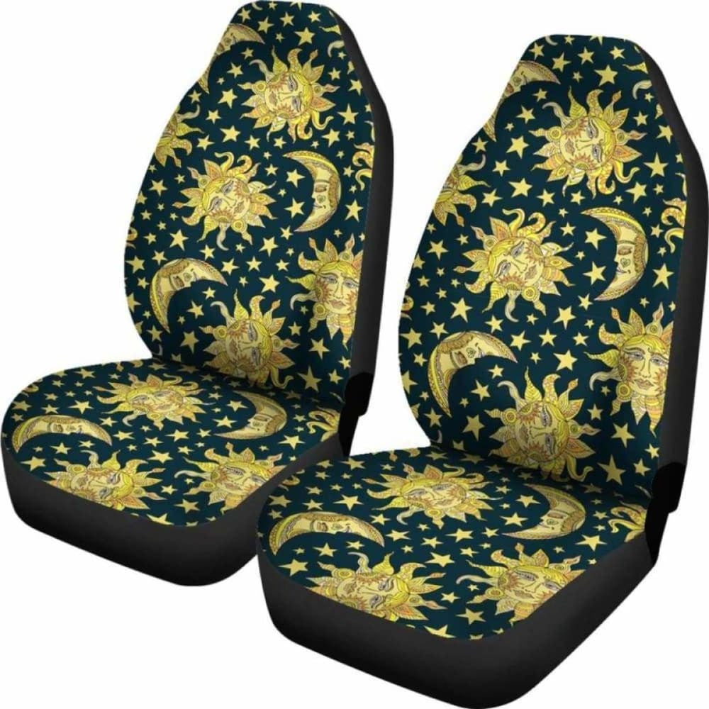 Golden Sun & Moon Car Seat Covers