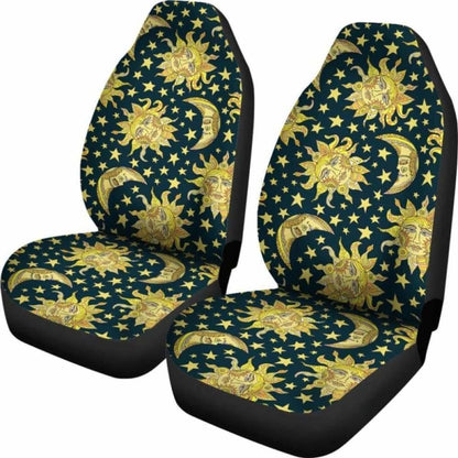 Golden Sun & Moon Car Seat Covers