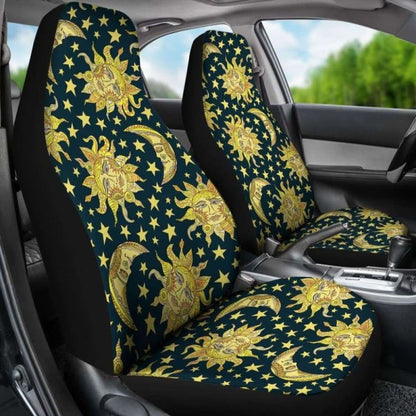 Golden Sun & Moon Car Seat Covers