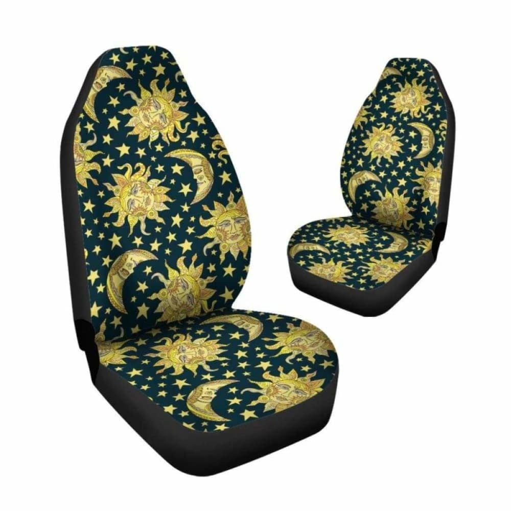 Golden Sun & Moon Car Seat Covers