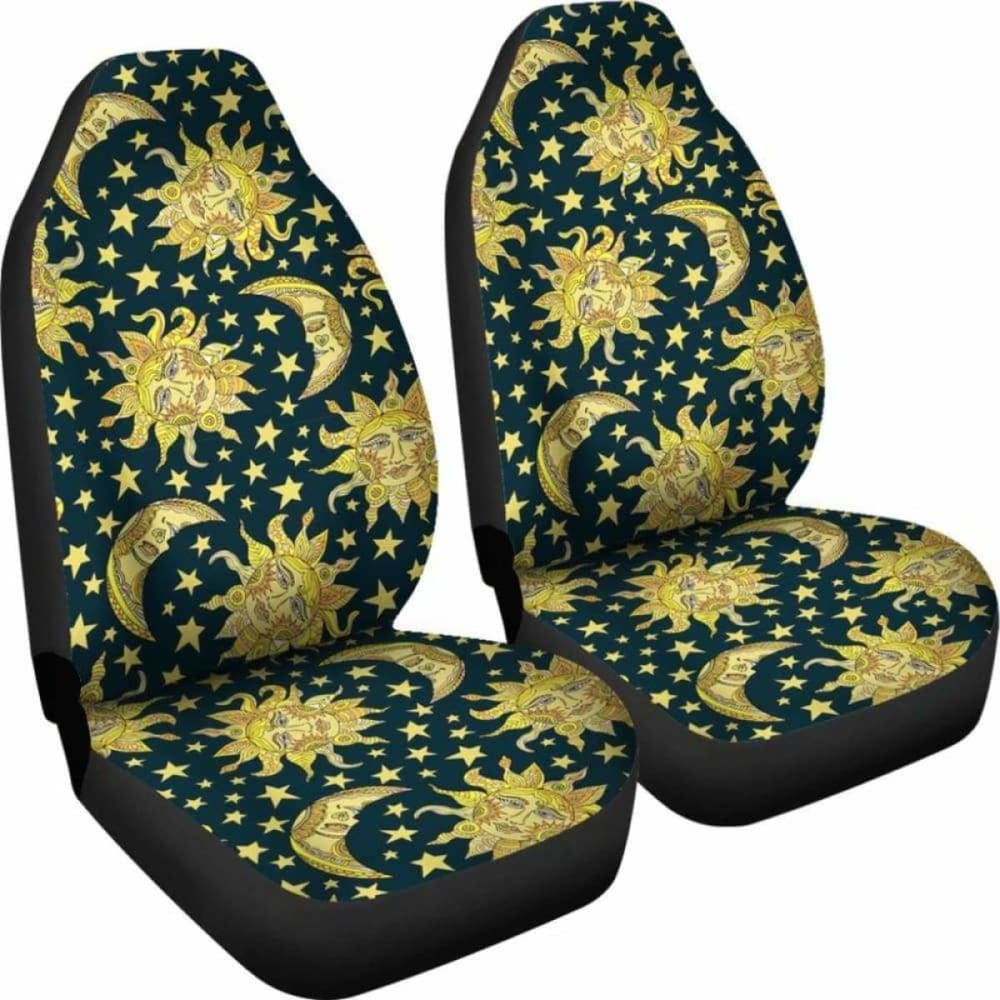 Golden Sun & Moon Car Seat Covers