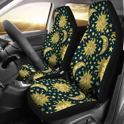 Golden Sun & Moon Car Seat Covers