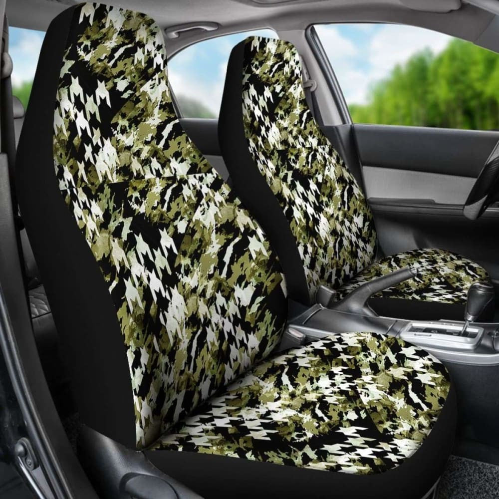 Houndstooth Car Seat Covers Pattern Camo