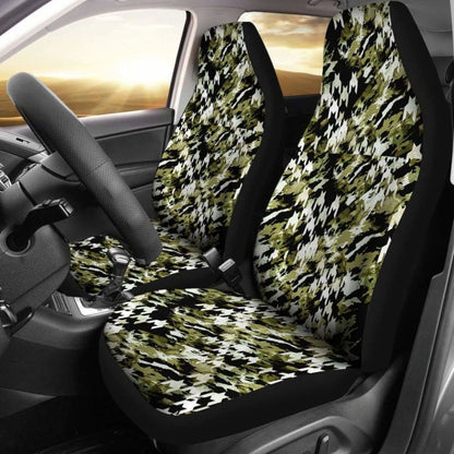 Houndstooth Car Seat Covers Pattern Camo