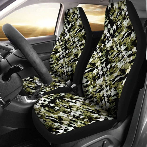 Houndstooth Car Seat Covers Pattern Camo