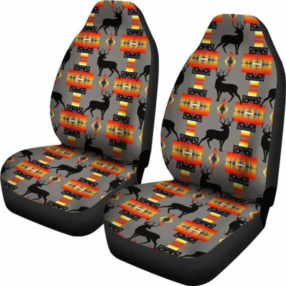 Deer Gray Set of Car Seat Covers Awesome