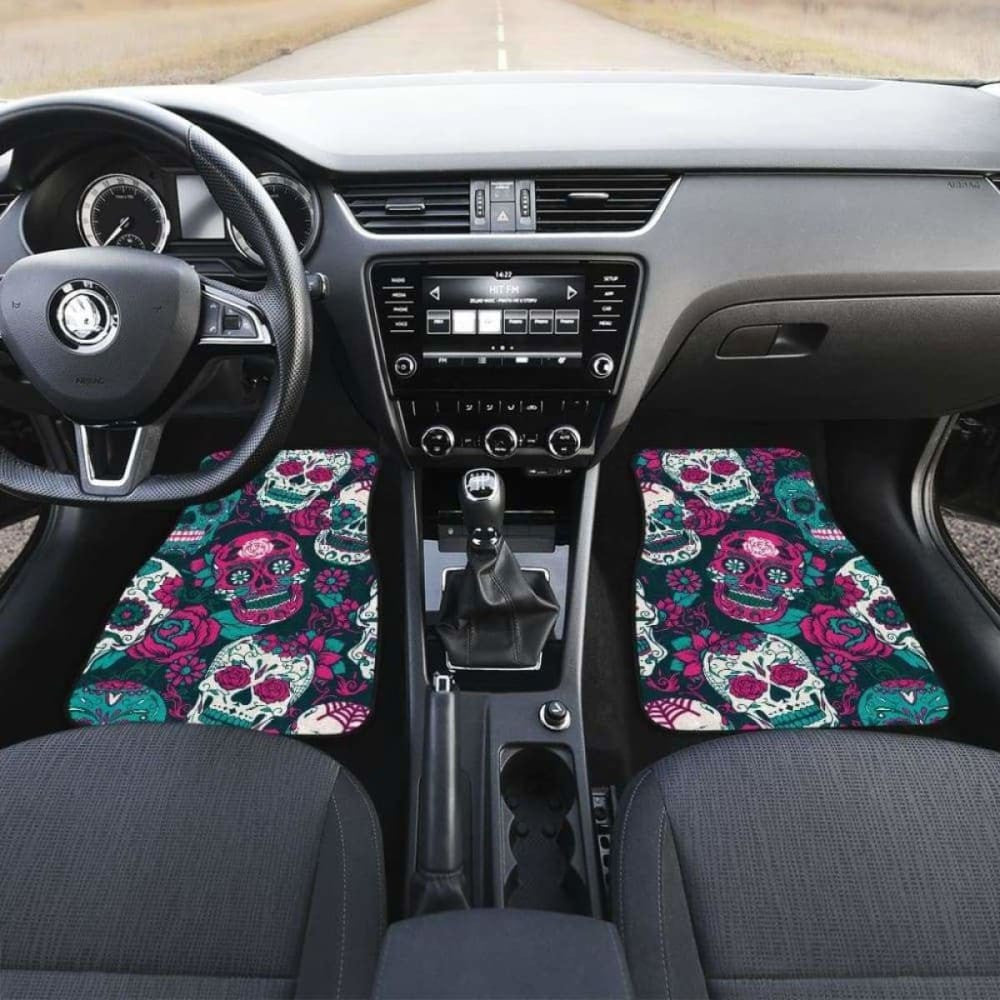 Gretta Skully Car Mats - Sugar Skull - Pinkish